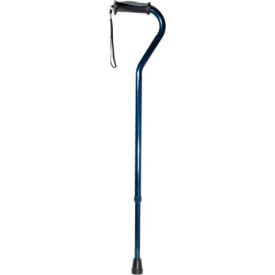 Aluminum Offset Cane with Gel Hand Grip Height Adjustable Blue Crackle RTL10372BC