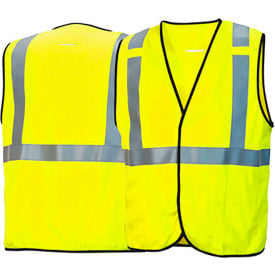 Pyramex® RVHL50FR Type R Class 2 Flame Resistant Vest XL Hi-Vis Lime RVHL5010FRXL