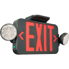 Hubbell CCRB LED Combo Exit/Emergency Unit Red Letters Black Ni-Cad Battery CCRB