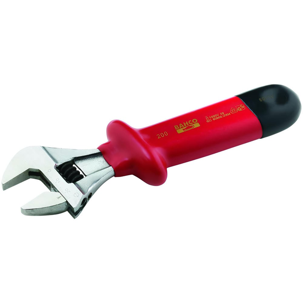Adjustable Wrenches, Overall Length (Inch): 10 , Finish: Chrome , Handle Type: Ergonomic , Measuring Scale: Yes , Insulated: Yes , Handle Color: Red, Orange MPN:BAH8072V