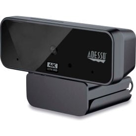 Adesso CyberTrack H6 4K USB Fixed Focus Webcam w/ Microphone 8 Mpixels Black ADECYBERTRACKH6