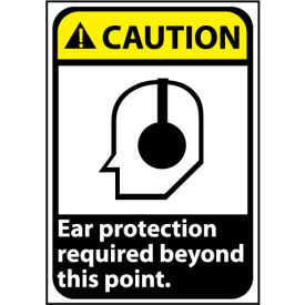 Caution Sign 14x10 Aluminum - Ear Protection Required CGA23AB