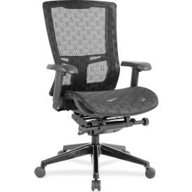 Lorell® Checkerboard Design High-Back Mesh Chair - Black 85560