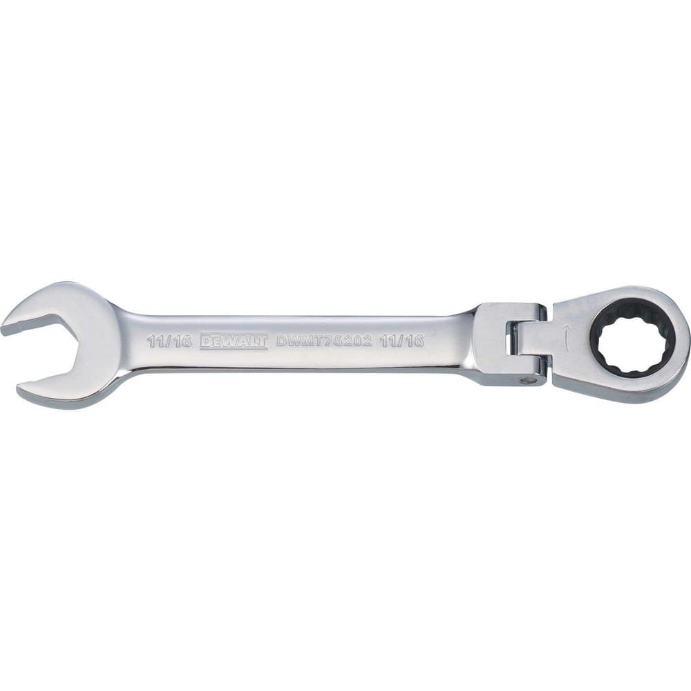 Combination Wrenches, Size (Inch): 11/16 , Finish: Chrome , Head Type: Flexible , Box End Type: 12-Point , Handle Type: Straight  MPN:DWMT75202OSP