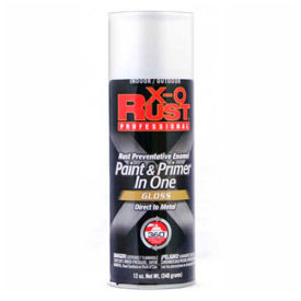 X-O Rust 12 oz. Aerosol Rust Preventative Paint & Primer In One Safety White Gloss - 125730 125730