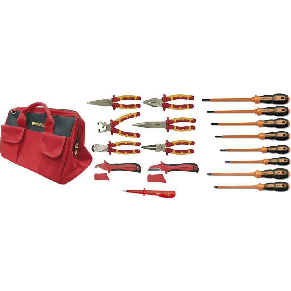 Combination Hand Tool Sets, Set Type: Electrician's Tool Set , Number Of Pieces: 17 , Measurement Type: Metric , Container Type: Tool Bag  MPN:79063