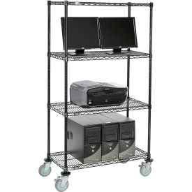 Nexel™ 4-Shelf Mobile Wire Computer LAN Workstation 36