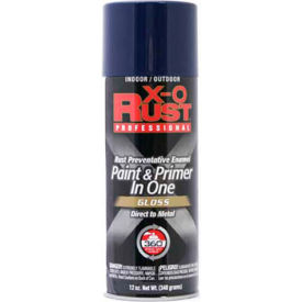 X-O Rust 12 oz. Aerosol Rust Preventative Paint & Primer In One Blue Gloss - 125846 125846