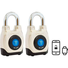 eGeeTouch® 4th Generation Smart Padlock Short Shackle Satin Silver Pack of 2 5-02201-94-2