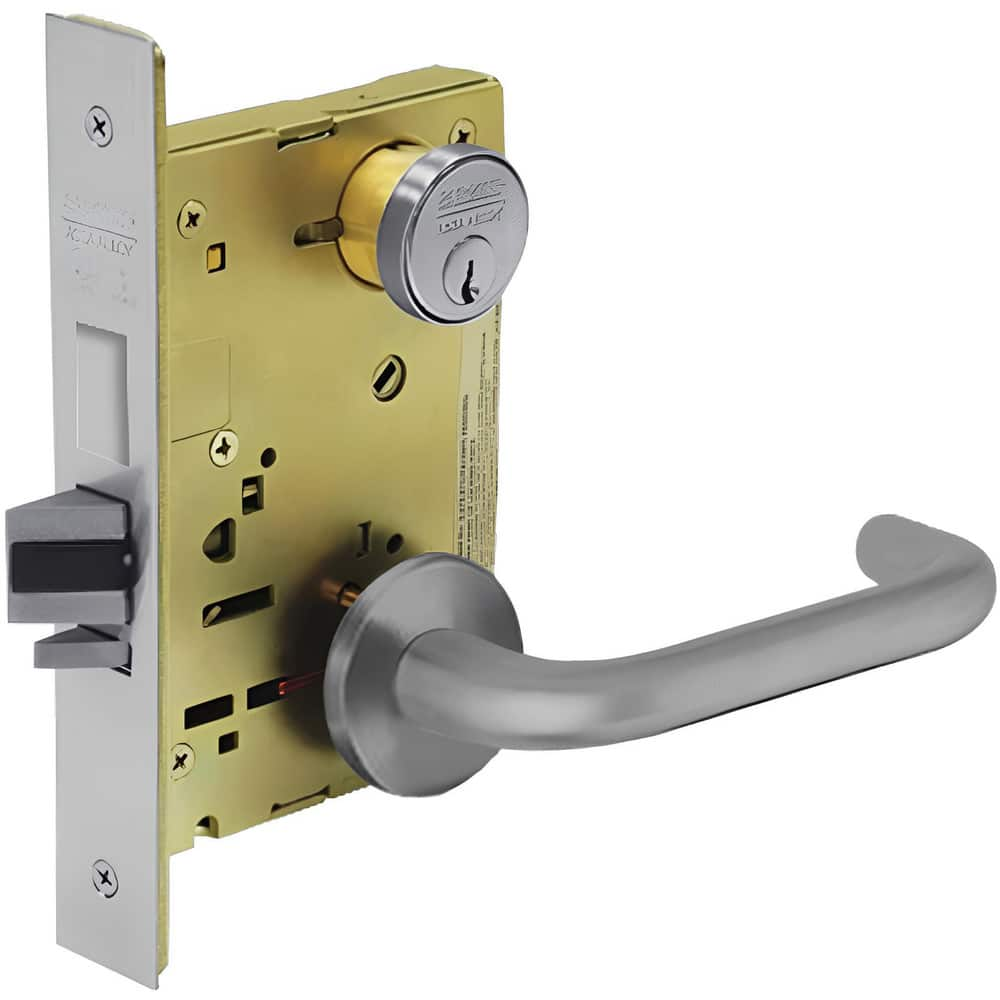 Lever Locksets, Lockset Type: Grade 1 Exit/Dormitory Mortise Lock , Key Type: Keyed Different , Back Set: 2-3/4 (Inch), Cylinder Type: Conventional  MPN:8245-LNJ-26D