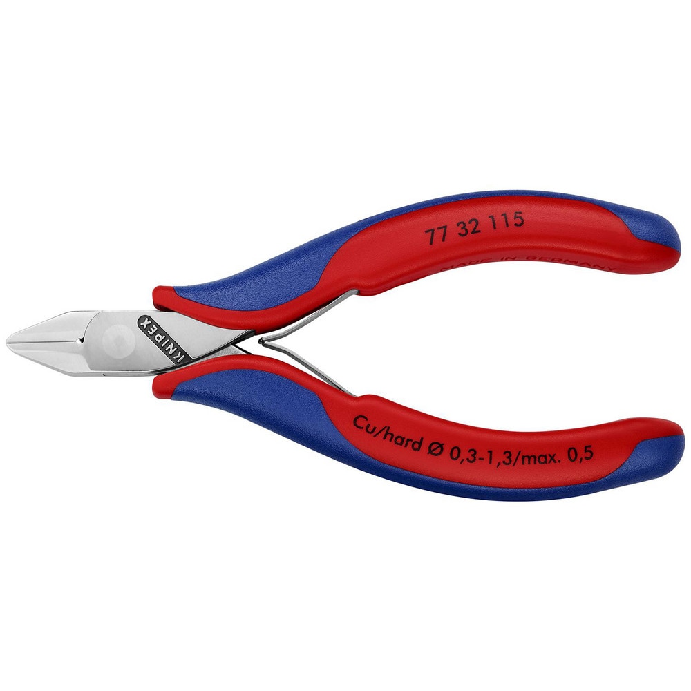 Cutting Pliers, Insulated: No , Overall Length (Inch): 5-1/2in , Head Style: Cutter, Diagonal , Cutting Style: Semi-Flush, Bevel , Handle Color: Red, Blue  MPN:77 32 115