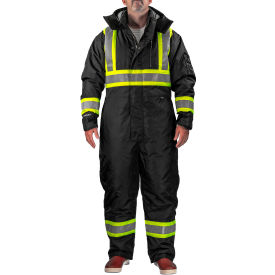 Tingley® Insulated Cold Gear Coverall 2XL Black/Fluorescent Yellow-Green C28323C.2X