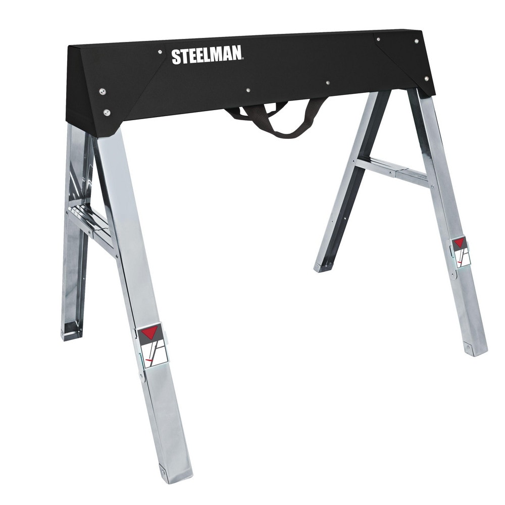 Single Folding Steel Sawhorse with Side Material Supports MPN:67102