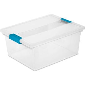 Sterilite Plastic Deep Clip Storage Box with Latched Lid 14