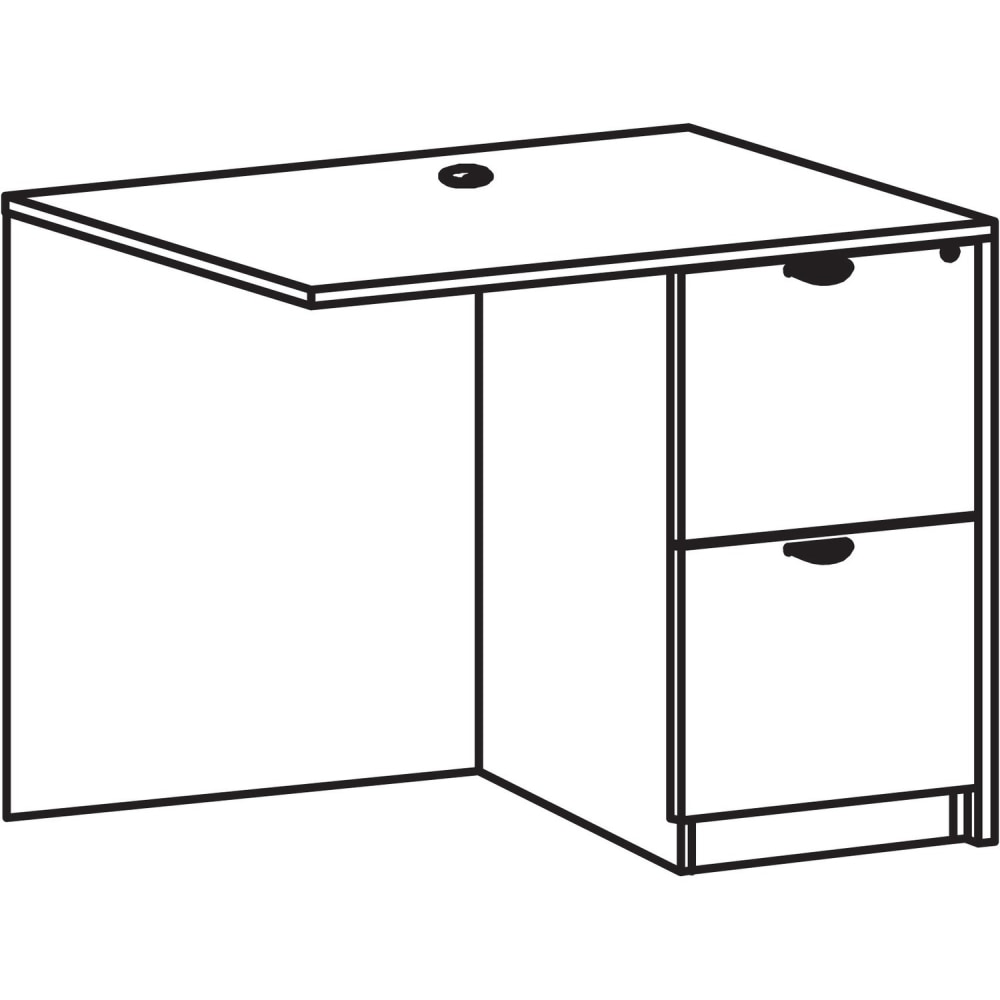 Lorell Prominence 2.0 42inW Right Desk Return, Gray Elm MPN:PR2442RGE