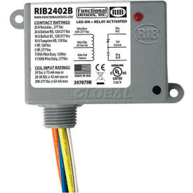 RIB® Enclosed Power Relay RIB2402B 20A SPDT 24VAC/DC/208-277VAC RIB2402B