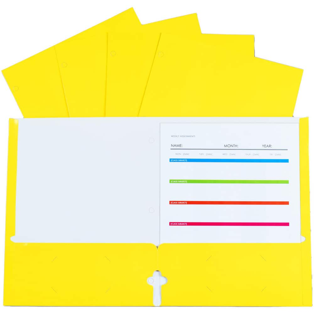 Portfolios, Report Covers & Pocket Binders, Color: Yellow , Color: Yellow , Overall Width: 8.5in , Overall Length: 11in  MPN:06316