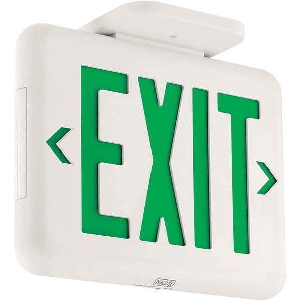 Illuminated Exit Signs, Number of Faces: 1 , Letter Color: Green , Housing Material: Thermoplastic , Housing Color: White , Voltage: 120/277 V  MPN:93048323