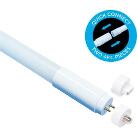 Commercial 2 Piece 8' LED Tube 42W 5700 Lumens 5000K Ballast Bypass (Type B) DLC - Pkg Qty 10 L42T85KBCL97