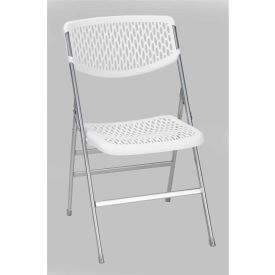 Bridgeport™ Commercial Resin Mesh Folding Chair - White Pack of 4 C863BP60WHP4E