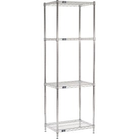 Nexel® 4 Shelf Chrome Wire Shelving Unit Starter 30