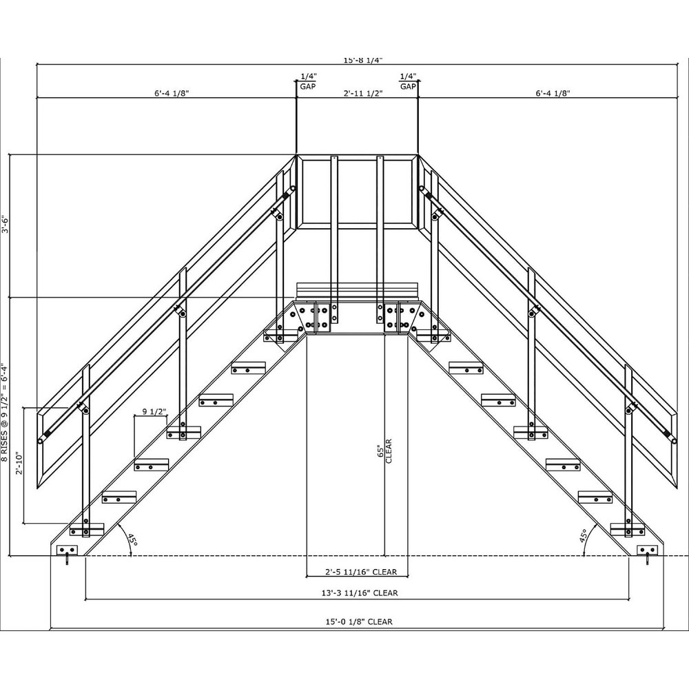 Rolling & Wall Mounted Ladders & Platforms, Overall Height: 118in , Platform Type: Crossover Bridge , Working Length (Feet): 36 , Number Of Steps: 8  MPN:866167.01