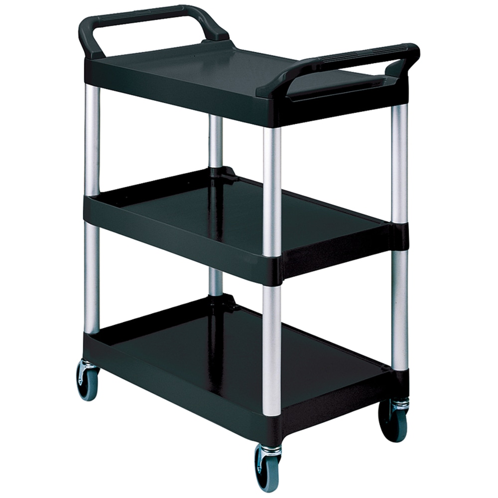 Rubbermaid 3-Shelf Utility Cart, 37 3/4inH x 33 5/8inW x 18 5/8inD, Black MPN:FG342488 BLA