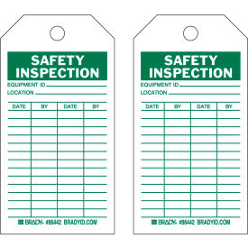 Brady® 86666 Safety Inspection Tag 2 Sided 100/Pkg Cardstock 3