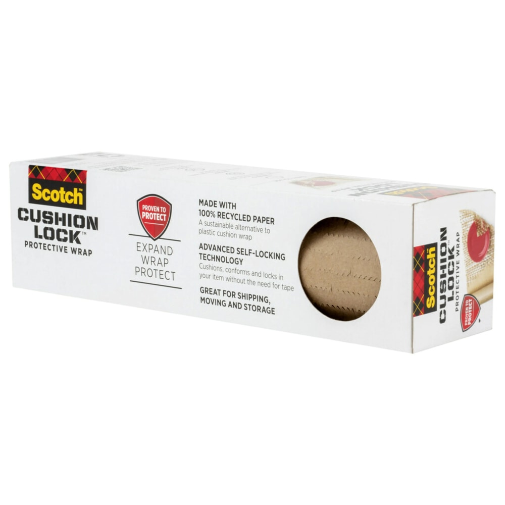 Scotch Cushion Lock Protective Wrap, 12-3/8 in x 30 ft, 1 Roll, Honeycomb Packing Paper, Alternative for Bubble Cushion Wrap, Brown (Min Order Qty 11) MPN:PCW-1230