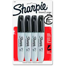 Sharpie® Permanent Marker Chisel Black Ink 4/Pack 38264PP