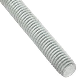 GoVets 3/8-16 x 6 feet Threaded Rod - Zinc Plated Carbon Steel - Pkg Qty 6 128713