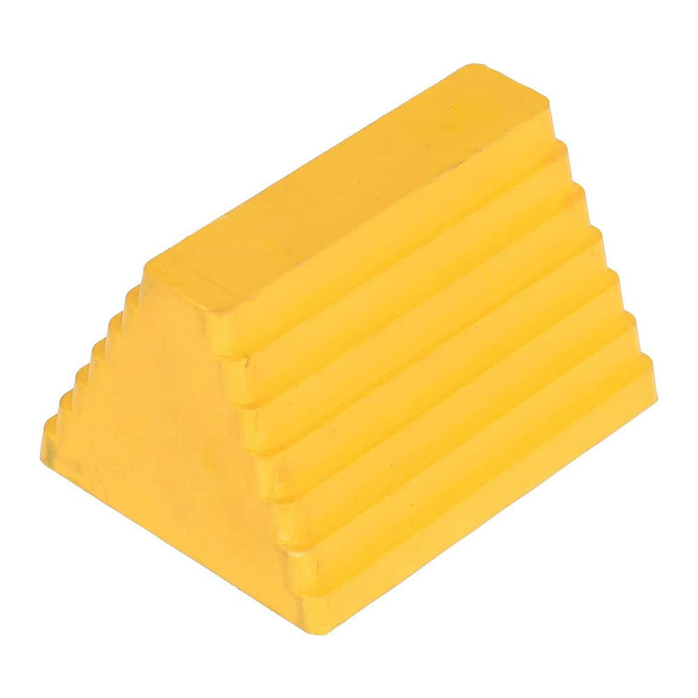 Wheel Chocks, Wheel Chock Type: Single , Base Tread: Grooved , Width (Inch): 7 , Height (Inch): 5-1/2 , Construction: Molded, Open Base  MPN:RWC-8-YL