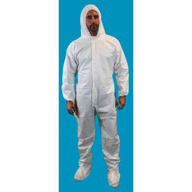 Anti-Static KeyGuard® Coverall w/ Hood & Boots Elastic Wrist White XL 25/Case CE-CVL-KG-B-XL