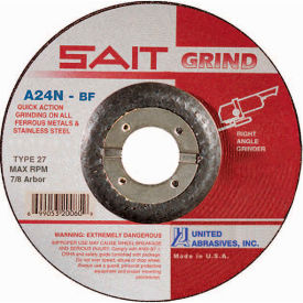 United Abrasives - Sait 20050 Depressed Center Wheel T27 4-1/2