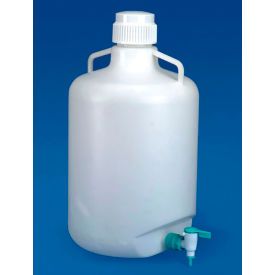 United Scientific™ Carboy w/ Stopcock Autoclavable PP 20 Liter Capacity White 34052