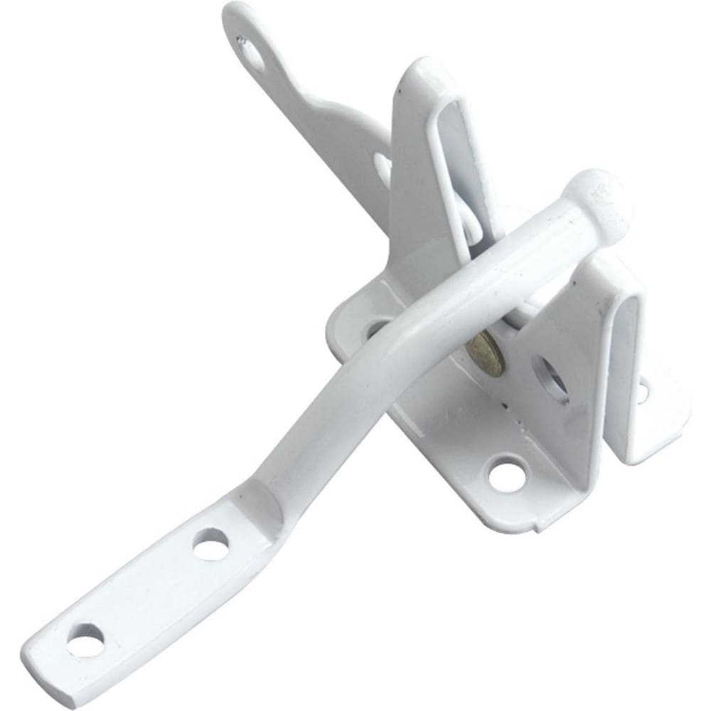 Gate Latches, Mount Type: Screw , Finish/Coating: White , Overall Length: 4.84 , Projection: 2.24in , Bolt Length: 4.840  MPN:301WR