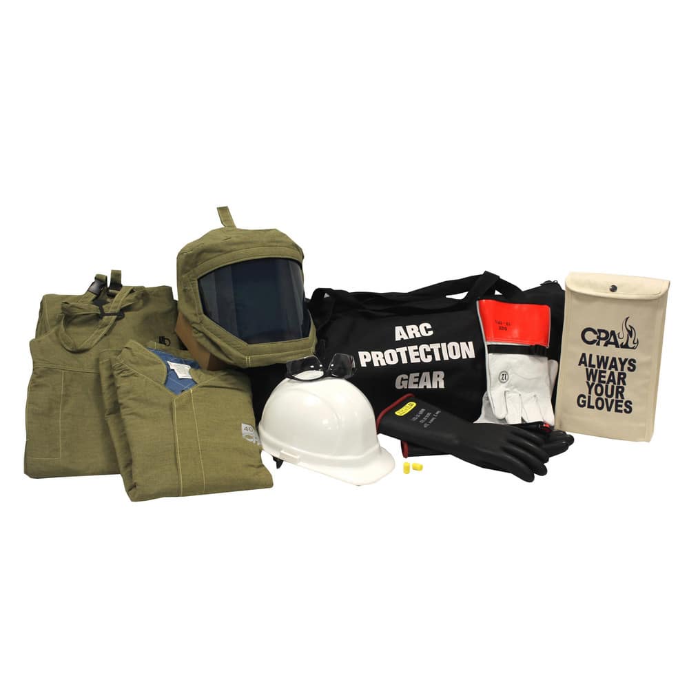 Arc Flash Clothing Kits, Protection Type: Arc Flash , Garment Type: Bib Overalls, Hoods, Jacket , Maximum Arc Flash Protection (cal/Sq. cm): 40.00  MPN:AG40-S-8