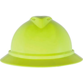 MSA V-Gard® 500 Hat Vented 6-Point Fas-Trac III Hi-Viz Yellow-Green - Pkg Qty 20 10168461