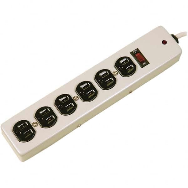 Power Outlet Strips, Amperage: 15 A, Amperage: 15 A, Voltage: 125 V, Protection Type: Surge, Number of Outlets: 6, Mount Type: Direct Plug-In MPN:HBL6MPS1050