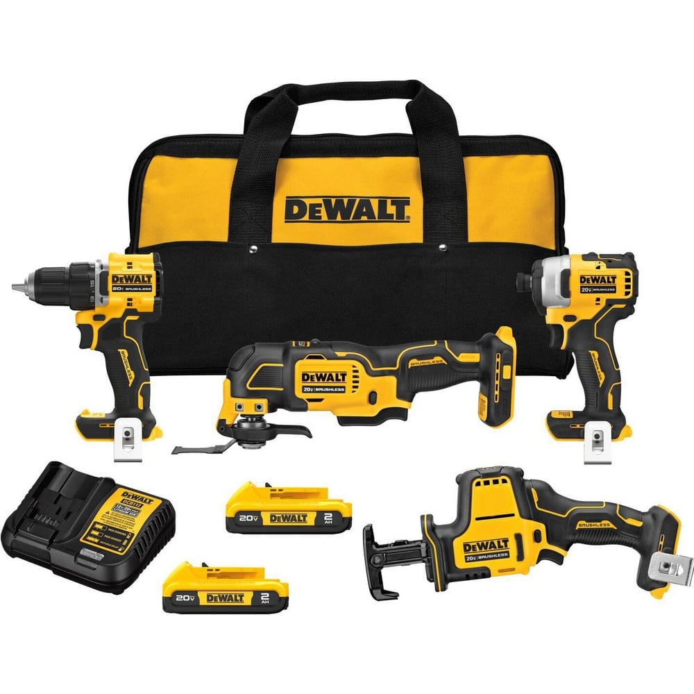 Cordless Tool Combination Kits, Kit Type: 20 Volt Cordless Tool Combination , Tools: 1/2 in Brushless Cordless Drill/Driver MPN:DCK486D2