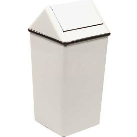 Witt Steel Square Swing Top Trash Can 36 Gallon White 1511HTWH