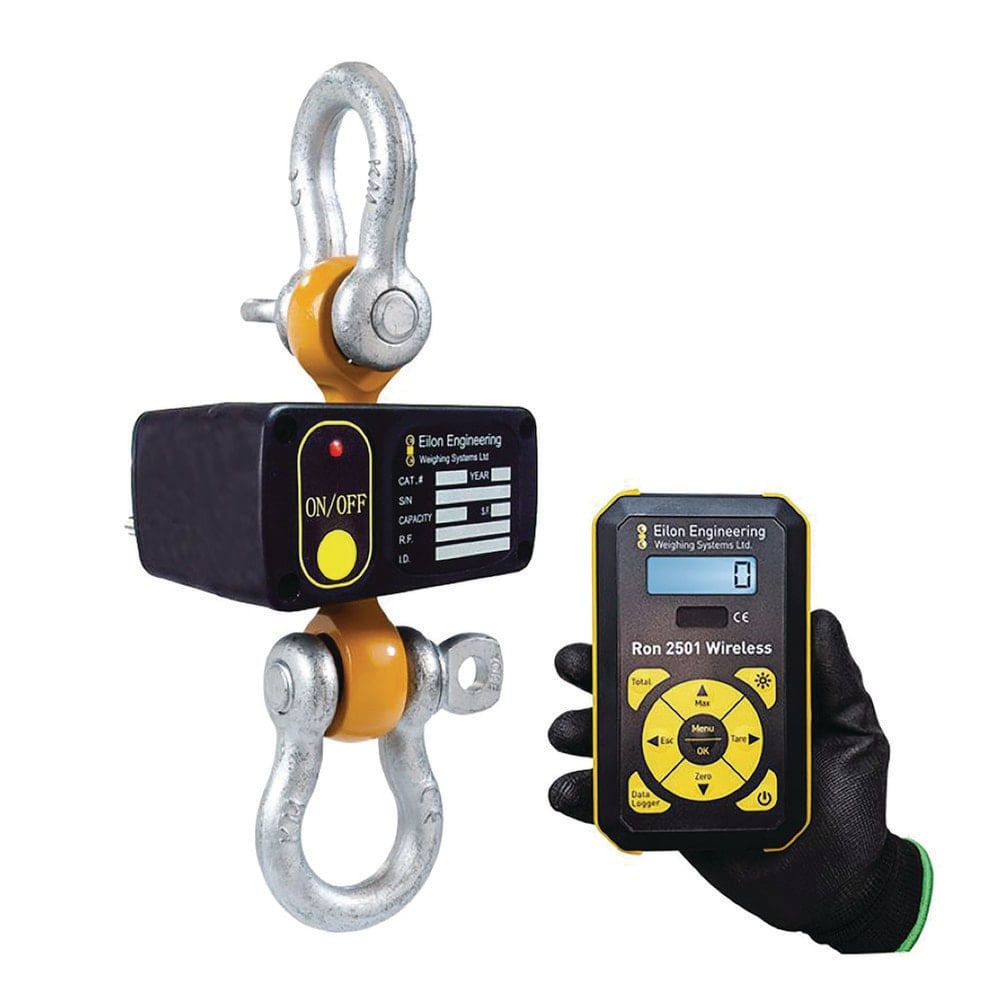 Crane Scales & Hanging Scales, Type: Shackle Type Wireless Dynamometer , Capacity (Lb.): 1000.00 , Capacity (kg): 453.5924 , Display Type: 6 Digit LCD  MPN:2501S005