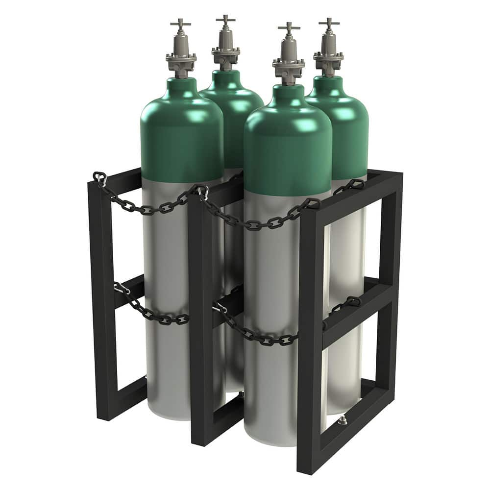 Gas Cylinder Carts, Racks, Stands & Holders, Gas Cylinder Rack Type: Four Cylinder Floor Stand Rack , Fits Cylinder Diameter: 11in , Number Of Cylinders: 4  MPN:GCRV-302430-08T