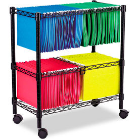 Alera® Two-Tier Rolling File Cart 26w x14d x 29-1/2h Black ALEFW601426BL