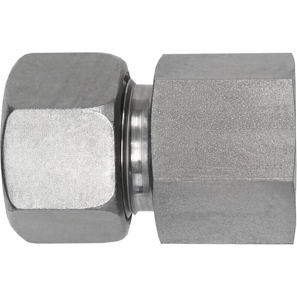 Metal Compression Tube Fittings, Fitting Type: Straight , Material: Steel , Thread Size (mm): M26x1.5 , Thread Size (Inch): 1/2-14 , Thread Standard: BSPP  MPN:D7405-L18-08