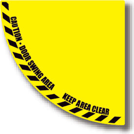 DuraStripe® Half 90° Door Swing Sign Black on Yellow 34