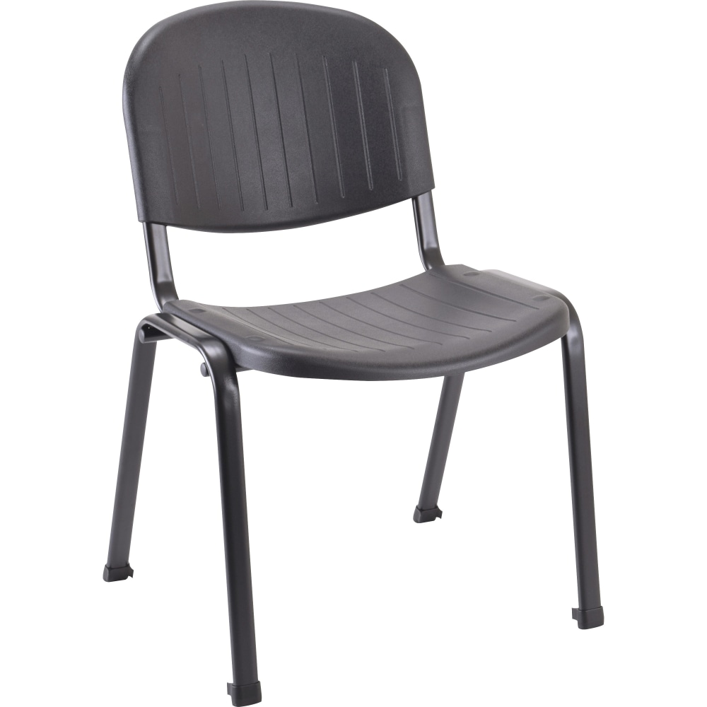 Lorell Low-Back Stack Chairs - Polypropylene Seat - Polypropylene Back - Low Back - Four-legged Base - Black - 4 / Carton MPN:LLR62125