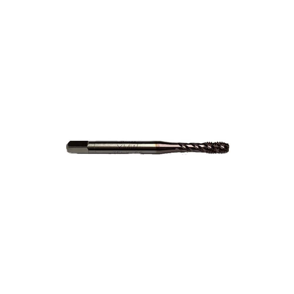 Spiral Flute Tap:  M12x1.75,  Metric,  3 Flute,  2-1/2 - 3-1/2,  2B Class of Fit,  Vanadium High-Speed Steel,  TiCN Finish MPN:374927-TICN