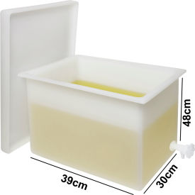 SP Bel-Art Heavy Duty Polyethylene Rectangular Tank with Top Flanges and Faucet 15.25 x 12 x 19