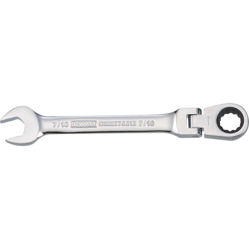 Combination Wrenches, Size (Inch): 7/16 , Finish: Chrome , Head Type: Flexible , Box End Type: 12-Point , Handle Type: Straight  MPN:DWMT75212OSP